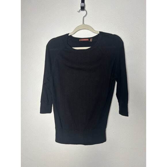Women's 525 AMERICA Black 3/4 Sleeve Sweater Small Cotton Blend Summer Weight - Picture 1 of 5